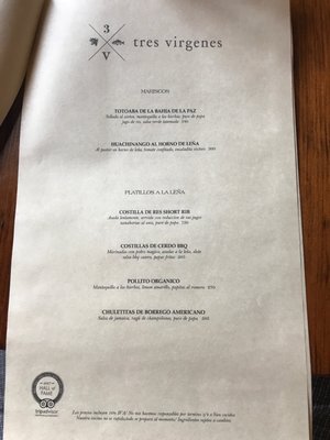Menu photo 5 Las Tres Vírgenes La Paz, BCS Menu photo 5 Las Tres Vírgenes La Paz, BCS