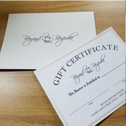 Beyond Bespoke - Gift Certificates are always available.. Call for details.