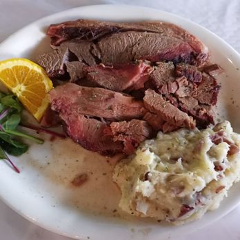Jimmy Joy's Log Cabin Inn - Beef brisket with side of potatoes - American Near Me - Hancock, Maryland Jimmy Joy's Log Cabin Inn - Beef brisket with side of potatoes - American Near Me - Hancock, Maryland