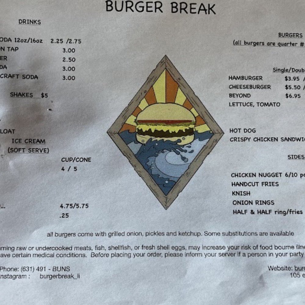 Burger Break - Menu - Hot Dogs Near Me - East Islip, New York Burger Break - Menu - Hot Dogs Near Me - East Islip, New York