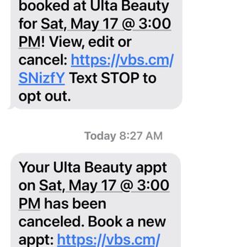 Ulta Beauty - Cancellation the day of my very special event - Hair Salons Near Me - Whittier, California Ulta Beauty - Cancellation the day of my very special event - Hair Salons Near Me - Whittier, California