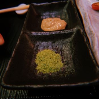 Kinjiro - The peppercorn aioli sauce and "matcha wasabi." - Izakaya Near Me - Los Angeles, California