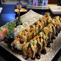 Fuji Sushi & Hibachi Steak House - Angry ex wife, Godzilla (I think) and Philly Roll