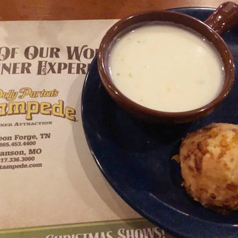 Dolly Parton's Stampede - The creamy vegetable soup served with a biscuit was excellent! - Performing Arts Near Me - Pigeon Forge, Tennessee Dolly Parton's Stampede - The creamy vegetable soup served with a biscuit was excellent! - Performing Arts Near Me - Pigeon Forge, Tennessee