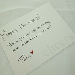 Sweet card from the restaurant Sweet card from the restaurant
