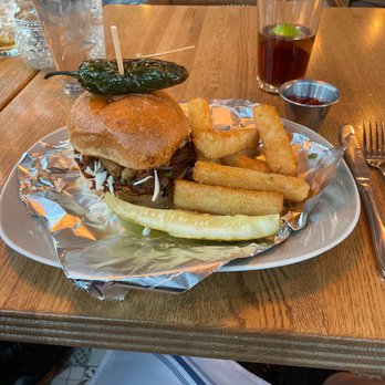 CharroVida - Prickly Pear BBQ sandwich with Yucca fries - Mediterranean Near Me - Tucson, Arizona CharroVida - Prickly Pear BBQ sandwich with Yucca fries - Mediterranean Near Me - Tucson, Arizona