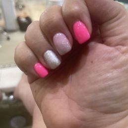 Hard gel over natural nails with gel polish