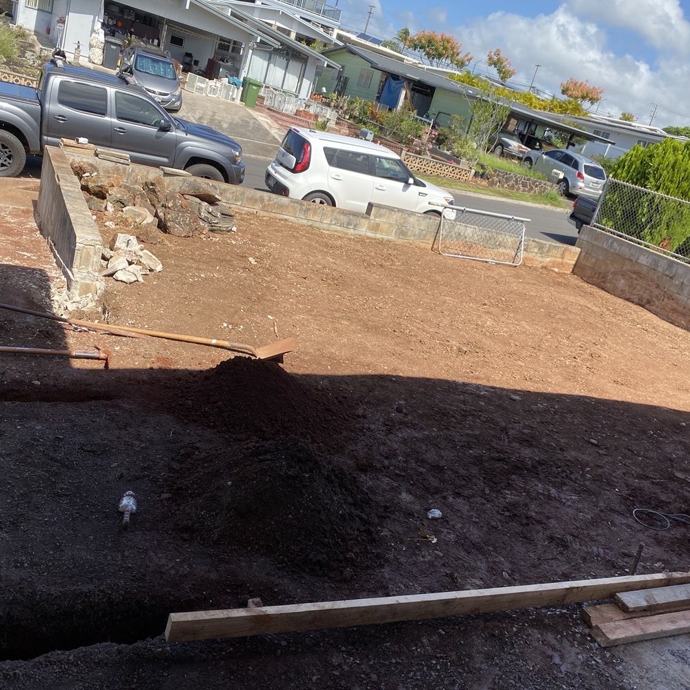 E Masonry - Clearing of the front yard. Installing a new water faucet and electrical conduit for the sprinkler systems. - Masonry/Concrete Near Me - Kapolei, Hawaii
