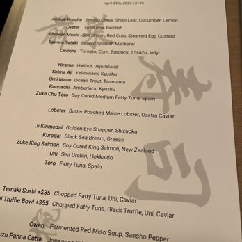 Sato Omakase - Menu - Sushi Bars Near Me - San Francisco, California Sato Omakase - Menu - Sushi Bars Near Me - San Francisco, California