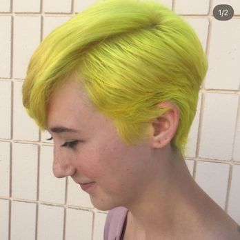 Hair Philosophy - Highlighter yellow pixie - Hair Stylists Near Me - Hayward, California