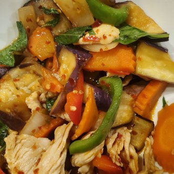 Krua Thai Restaurant - Eggplant with Chicken ohh fresh vegetables - Thai Near Me - Monterey, California Krua Thai Restaurant - Eggplant with Chicken ohh fresh vegetables - Thai Near Me - Monterey, California