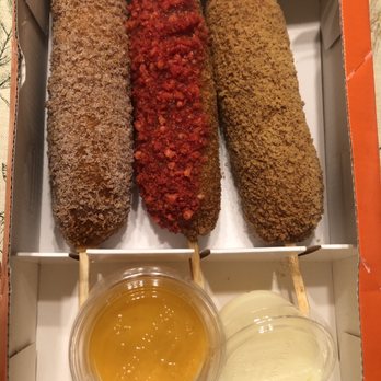 Two Hands Corn Dogs - Classic, Spicy, Injeolmi - Hot Dogs Near Me - Houston, Texas Two Hands Corn Dogs - Classic, Spicy, Injeolmi - Hot Dogs Near Me - Houston, Texas