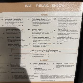 The Cannery Kitchen & Social - Main Menu page 2 - Desserts Near Me - Kingston, Ontario The Cannery Kitchen & Social - Main Menu page 2 - Desserts Near Me - Kingston, Ontario