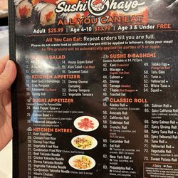 Sushi Ohayo - Menu