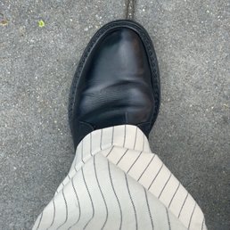 Shoe shine, and scuff repair. Did not charge me for the scuff!