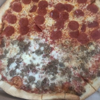 Hi-Class Pizza - Half Sausage & Pepperoni Pie - Pizza Near Me - Bellerose, New York