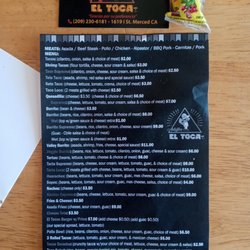 The menu