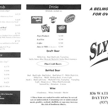 Slyder's Tavern - Menu Outside - Bars Near Me - Dayton, Ohio Slyder's Tavern - Menu Outside - Bars Near Me - Dayton, Ohio