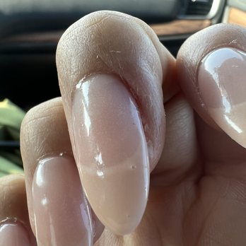 Smiley Nail Spa - A bubble and uneven nail color - Nail Salons Near Me - Walnut Creek, California