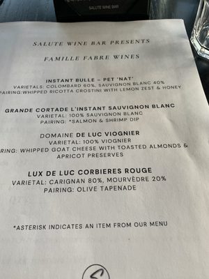 Menu photo 1 Salute Wine Bar Fort Worth, TX Menu photo 1 Salute Wine Bar Fort Worth, TX