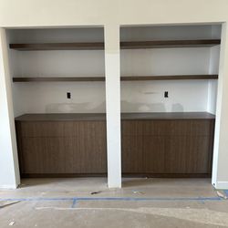 Pantry with floating shelves