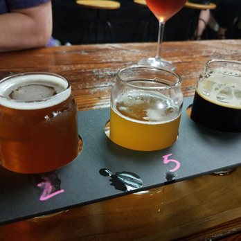 Bold Republic Brewing Company - Flight...havent taken a sip yet...hmmm little uneven. - Breweries Near Me - Temple, Texas