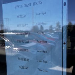 Vinton Family Restaurant - Hours