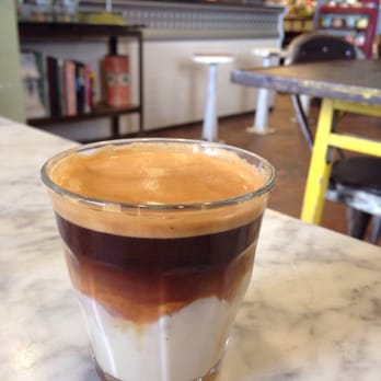 Eggshell Bistro - Polar Opposite: hot and cold stratified layers of crema, organic milk, espresso and french chicory simple syrup - Coffee & Tea Near Me - Carmel, Indiana