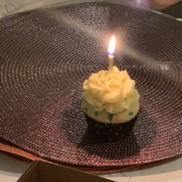 Birthday cupcake we got at their one year anniversary! Delicious