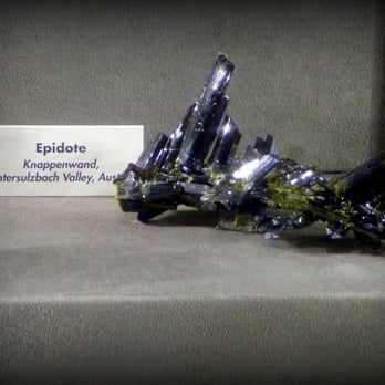 Mineralogical Museum - Epidote crystal from Austria - extremely pleochroic - Museums Near Me - Newark, Delaware Mineralogical Museum - Epidote crystal from Austria - extremely pleochroic - Museums Near Me - Newark, Delaware