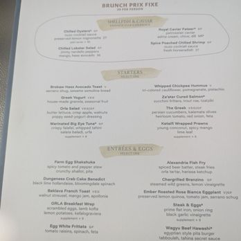 Orla by Michael Mina  - Brunch Menu is such a great deal and has something for everyone - Middle Eastern Near Me - Santa Monica, California