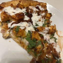 Tikka Masala Pizza w Raita and Tamarind Chutney Tikka Masala Pizza w Raita and Tamarind Chutney