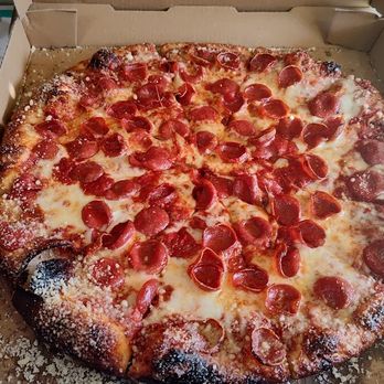 Amico's Pizza - Large pepperoni w/extra sauce. Very good. Around $14.50, 6-6-26 - Pizza Near Me - Livonia, Michigan