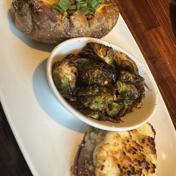 LongHorn Steakhouse - Flo's Filet with Parmesan Cheese Crust , Crispy Brussels Sprouts, Idaho Baked Potato. Amazing! - Steakhouses Near Me - Phoenix, Arizona