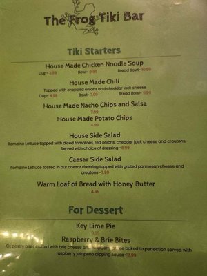 Menu photo 3 Frog Tiki Bar Prudenville, MI