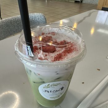Fig and Olive Cafe - Strawberry matcha - Desserts Near Me - Greensboro, North Carolina