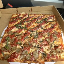 Grammas Grandma's Pie; added sausage on half.