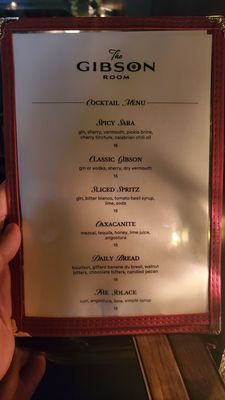 Menu photo 2 The Gibson Room Miami, FL Menu photo 2 The Gibson Room Miami, FL