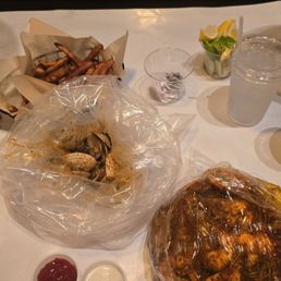 Clams, Cajun Fries, Jumbo Shrimp