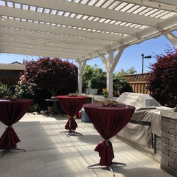 Tables and linens for a backyard party Tables and linens for a backyard party