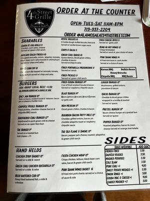 Menu photo 3 4th Street Grille Alamosa, CO