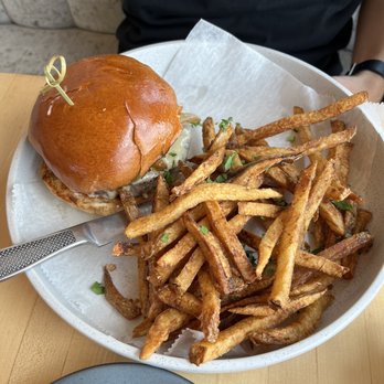 Santo Cielo - Burger from brunch menu - New American Near Me - Naperville, Illinois Santo Cielo - Burger from brunch menu - New American Near Me - Naperville, Illinois