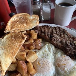 Patricia Inn Family Restaurant - Steak and eggs breakfast!