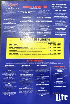 Menu photo 1 The Rush Bar & Grill Sioux Falls, SD