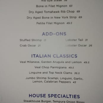 Flagler Steakhouse - Menu with prices as of 1/25/16 - Steakhouses Near Me - Palm Beach, Florida