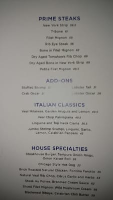 Menu photo 6 Flagler Steakhouse Palm Beach, FL