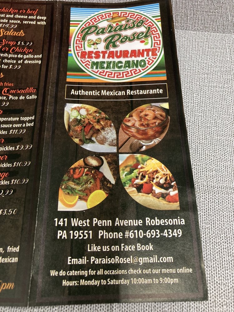 PARAISO ROSEL RESTURANTE MEXICANO 141 W Penn Ave, Robesonia, PA Yelp
