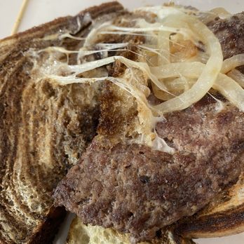 The Toasted Yolk Cafe - Patty melt with a few onions and not a lot of cheese. - Breakfast & Brunch Near Me - Lubbock, Texas The Toasted Yolk Cafe - Patty melt with a few onions and not a lot of cheese. - Breakfast & Brunch Near Me - Lubbock, Texas