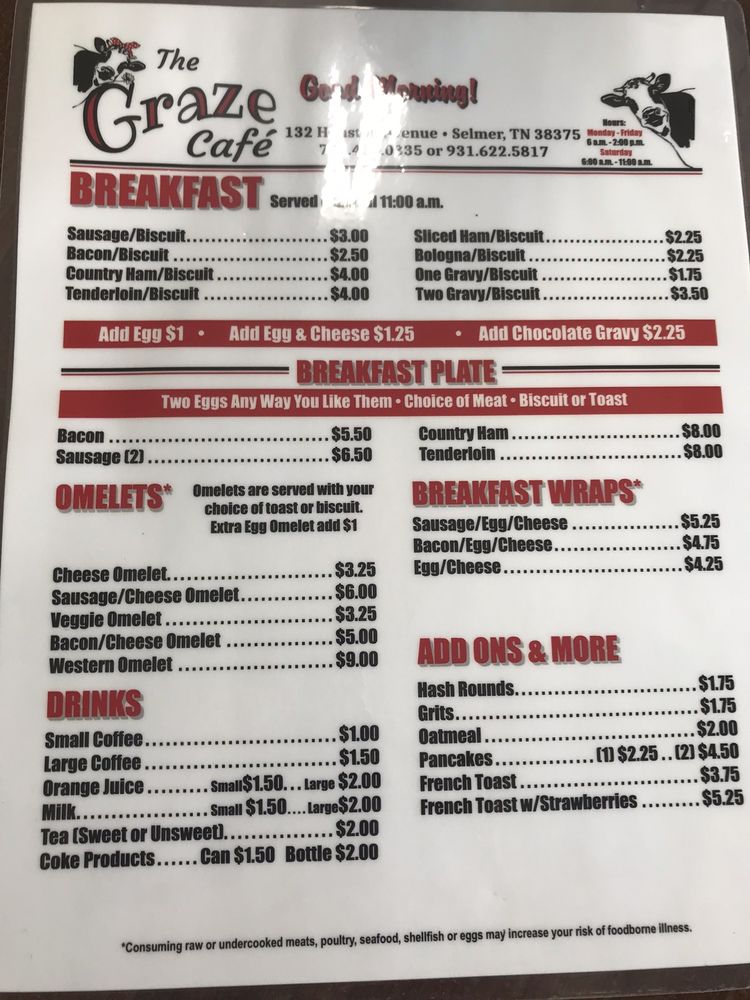 THE GRAZE CAFE Updated July 2024 132 Houston Ave, Selmer, Tennessee