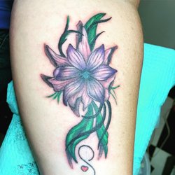 Crystal Moon Ink - Color floral tattoo